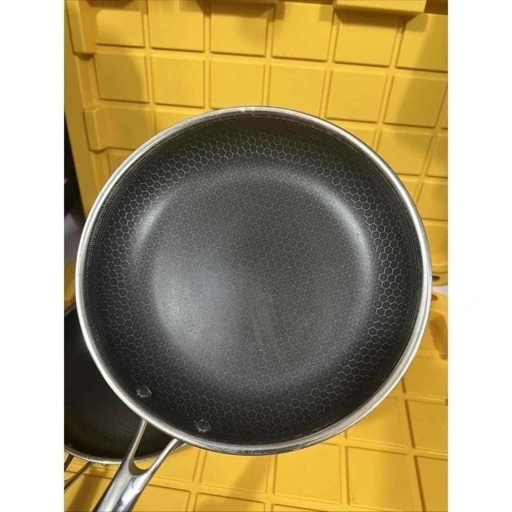 HEXCLAD 2 Piece Nonstick Stainless Steel Frying Pan Set 10 12